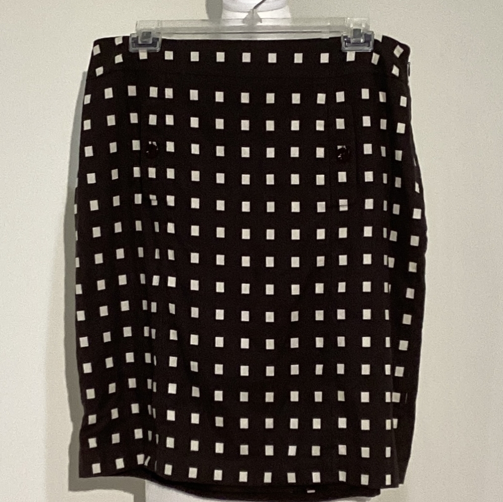 Ann Taylor Women's Brown & Cream Midi Skirt